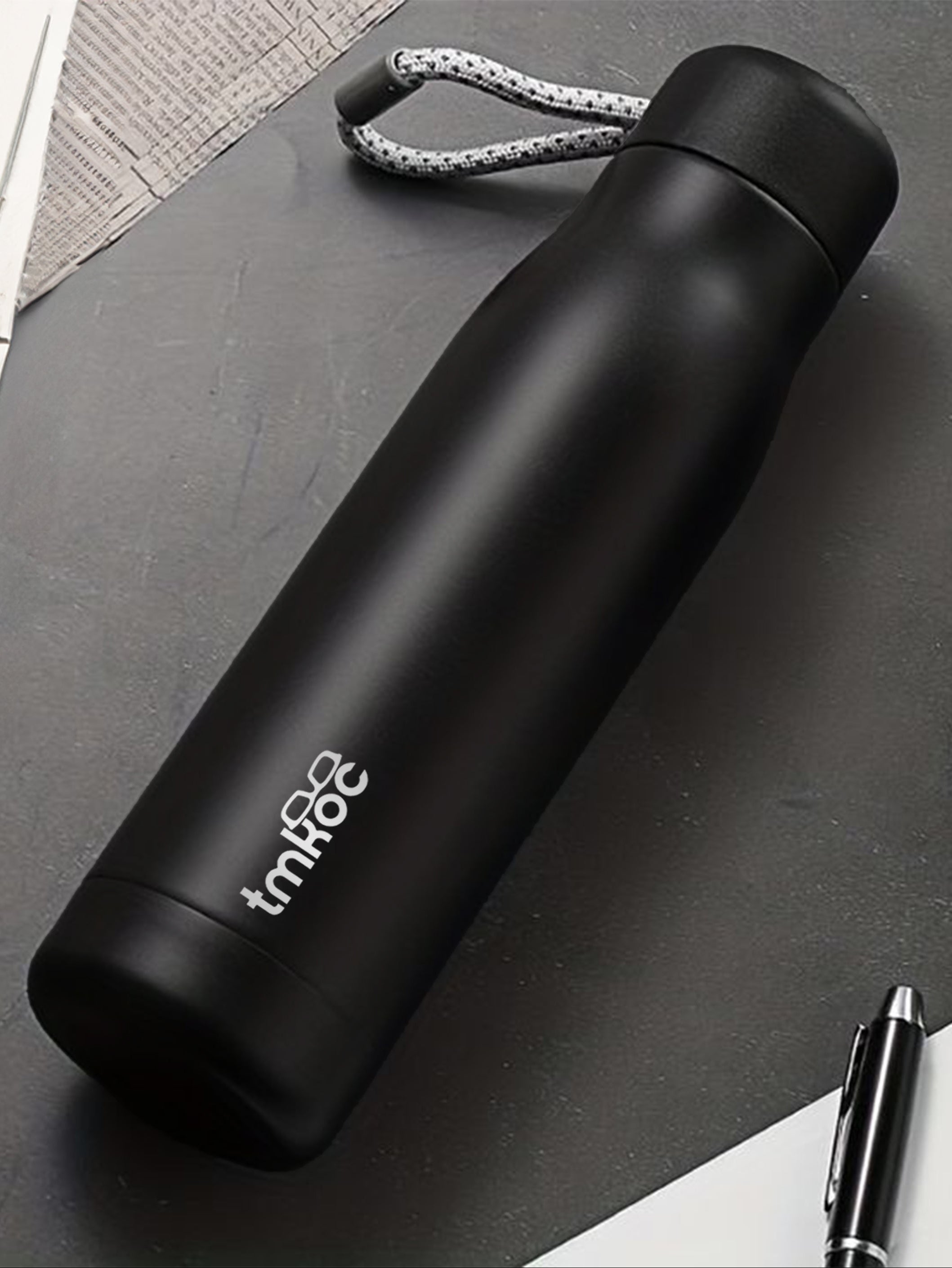 TMKOC Black Stainless Steel Bottle 550ml