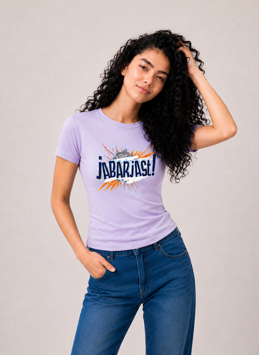 Jabarjast Regular Fit Printed T-shirt For Women's Purple