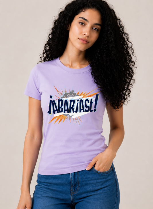 Jabarjast Regular Fit Printed T-shirt For Women's Purple