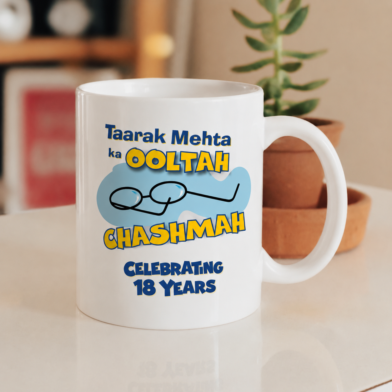 TMKOC 18th Anniversary Limited Edition White Ceramic Mug (325 ml)