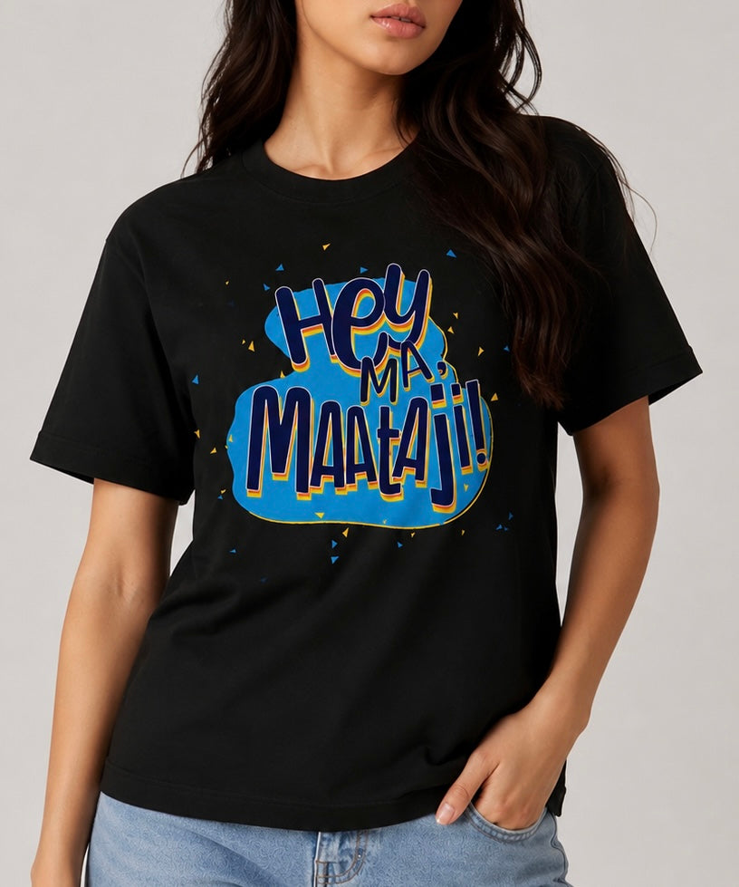 Hey Maa Mataji Regular Fit Printed T-shirt For Women's