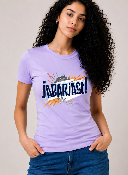 Jabarjast Regular Fit Printed T-shirt For Women's Purple