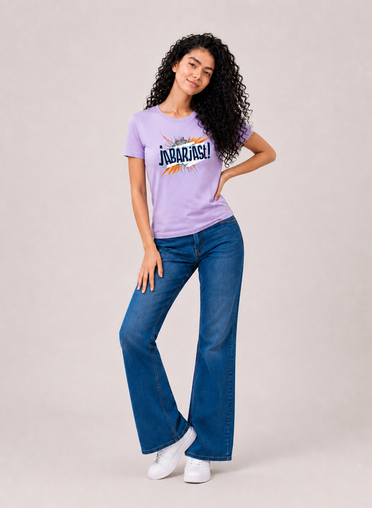 Jabarjast Regular Fit Printed T-shirt For Women's Purple