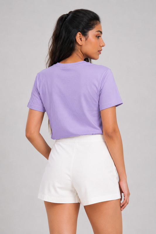 Kehna Kya Chahte Ho Prabhu Oversized Fit Printed T-shirt For Women’s Lavender