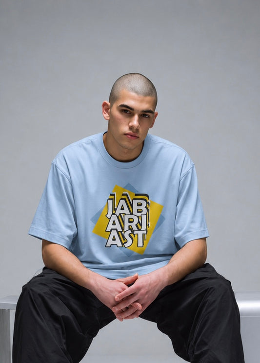 Jabarjast Oversized Fit Printed T-shirt For Men’s Blue