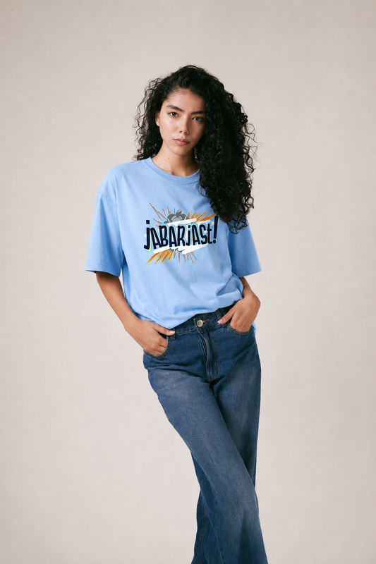 Jabarjast Regular Fit Printed T-shirt For Women's Blue