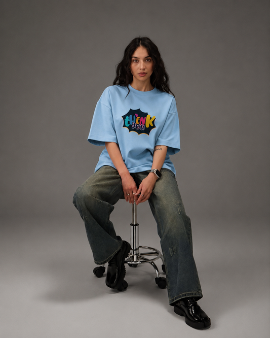 Thenk You Oversized Fit Printed T-shirt For Women’s Blue