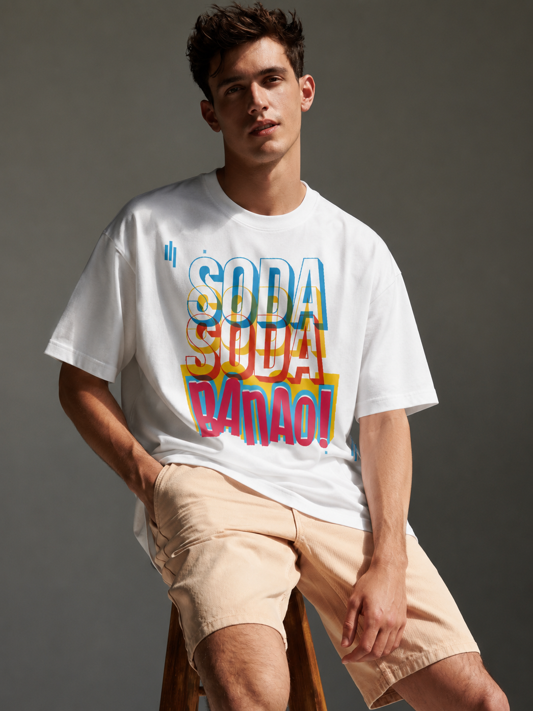 Soda Soda Banao Oversized Fit Printed T-shirt For Men’s