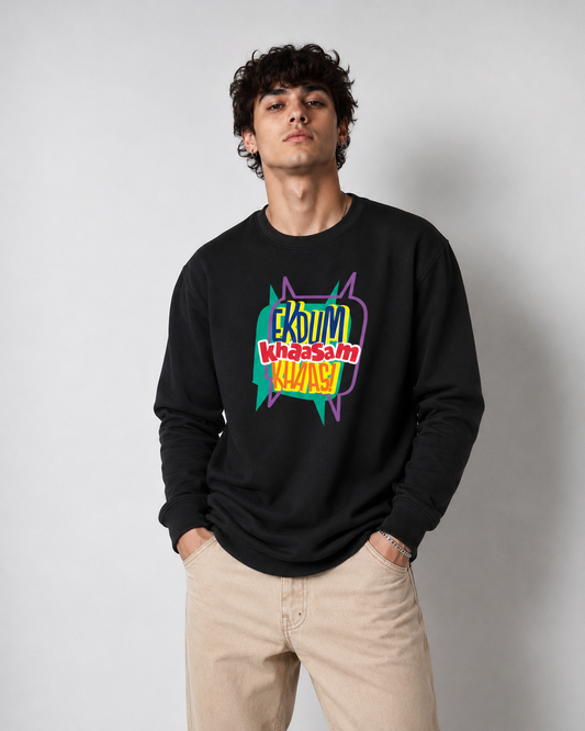 Ekdum Khaasam Khaas Regular Fit Printed Sweatshirt For Men’s Black