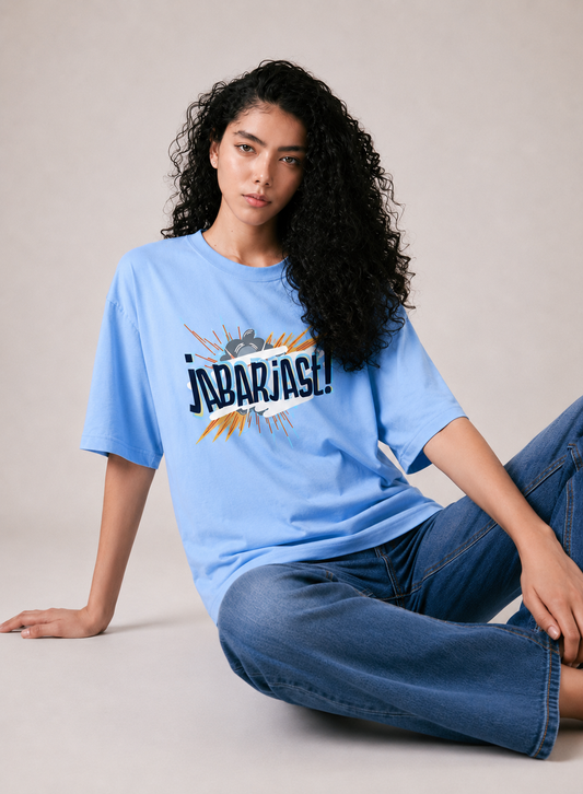 Jabarjast Regular Fit Printed T-shirt For Women's Blue