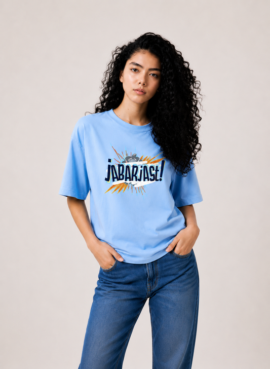 Jabarjast Regular Fit Printed T-shirt For Women's Blue