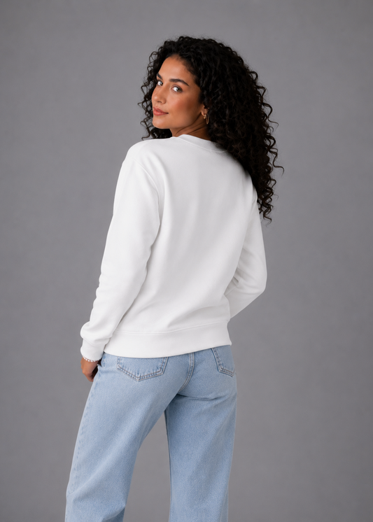 Thenk You Regular Fit Printed Sweatshirt For Women’s White