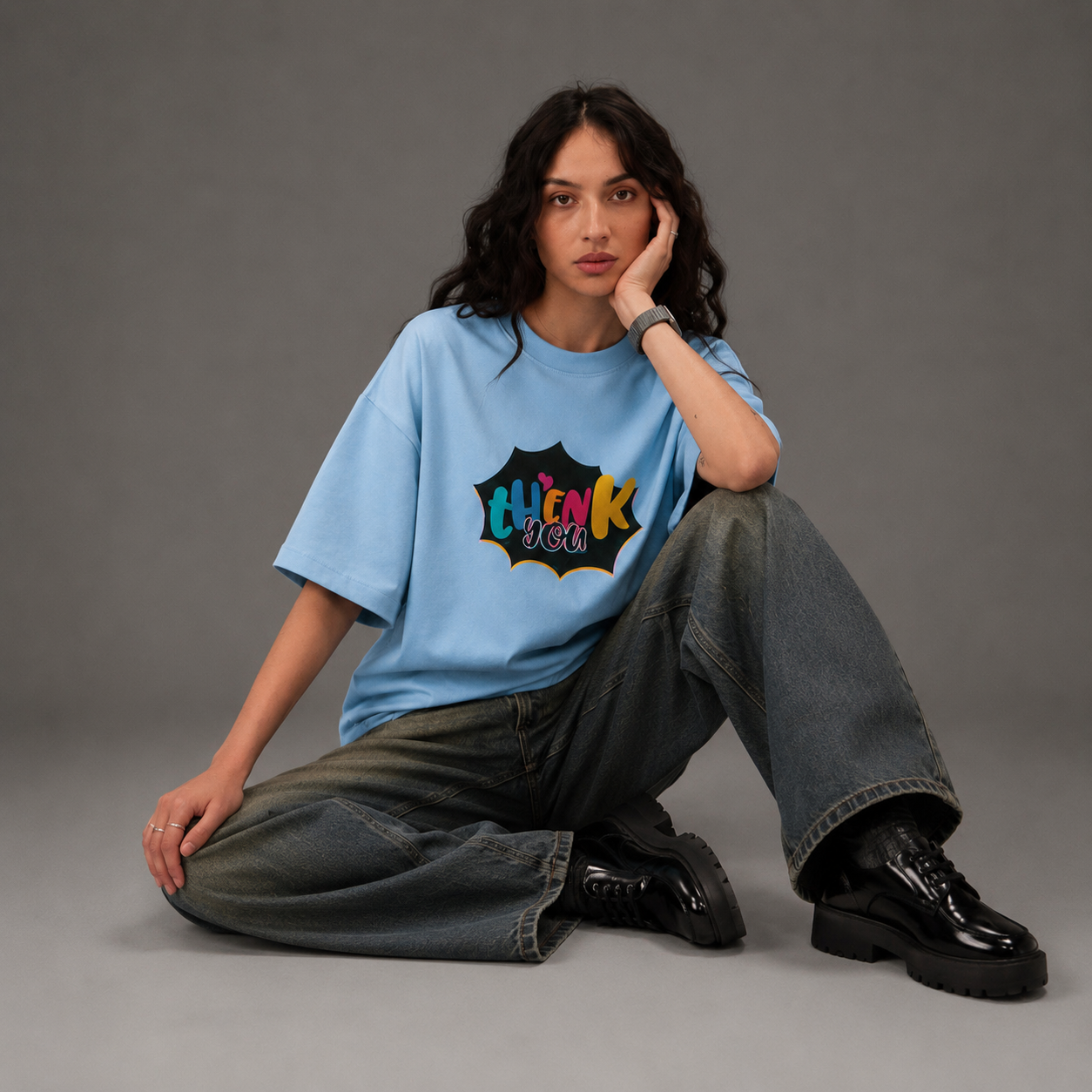 Thenk You Oversized Fit Printed T-shirt For Women’s