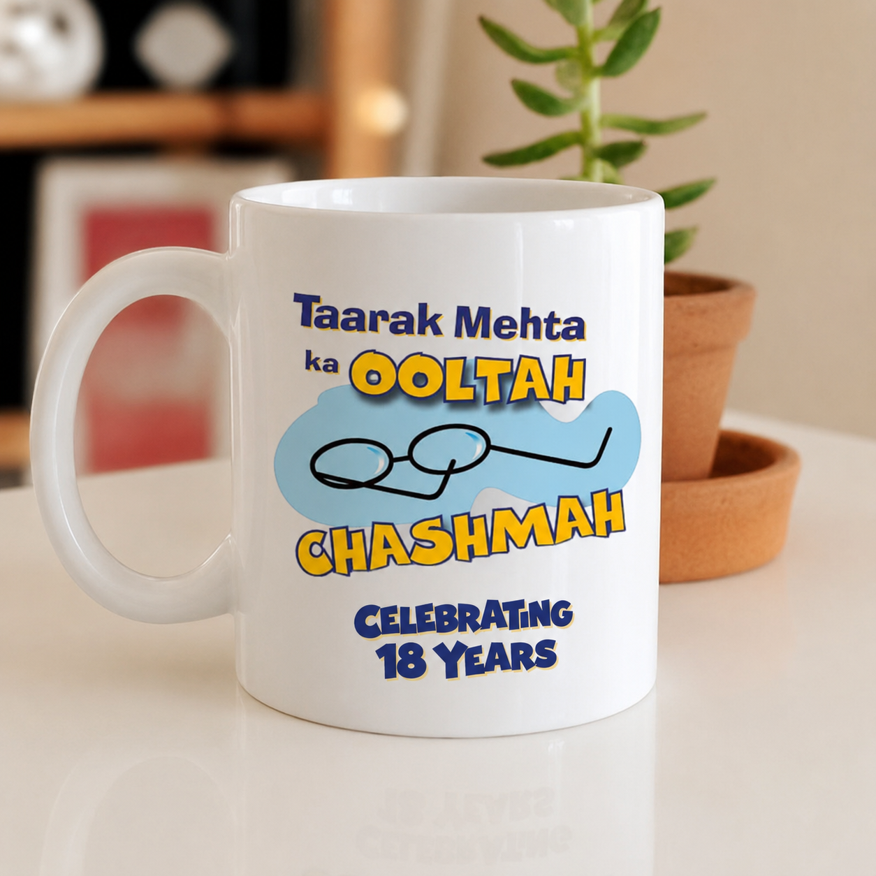 TMKOC 18th Anniversary Limited Edition White Ceramic Mug (325 ml)