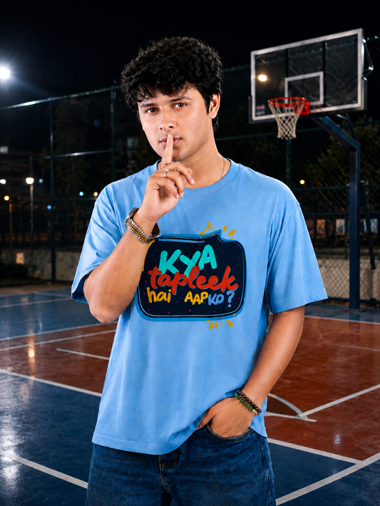 Kya Tapleek Hai Aapko Regular Fit Printed T-shirt For Men's Blue