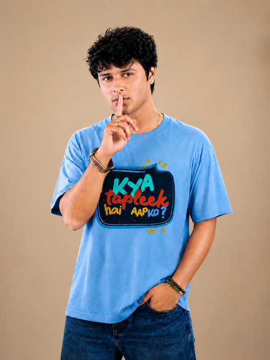 Kya Tapleek Hai Aapko Regular Fit Printed T-shirt For Men's Blue