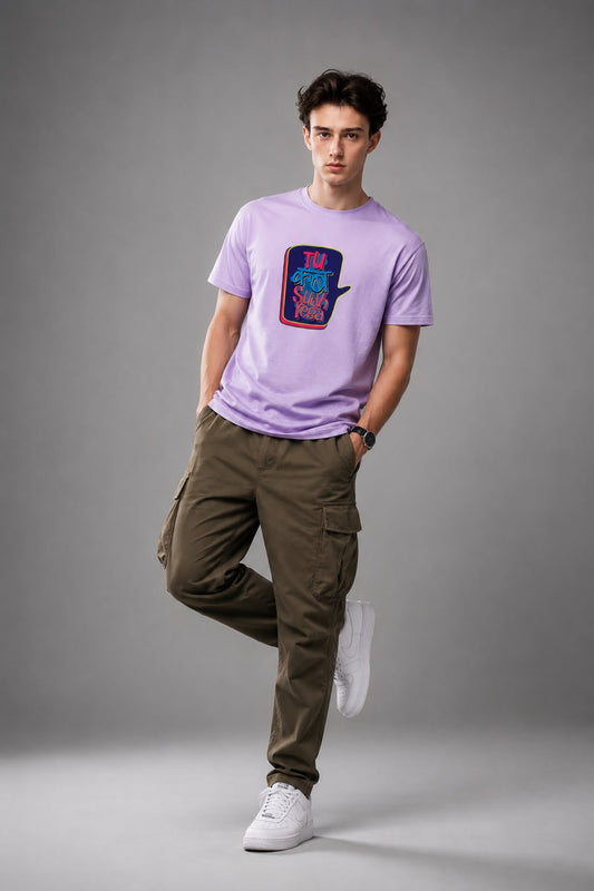 Tu Kab Sudhrega Oversized Fit Printed T-shirt For Men’s Lavender