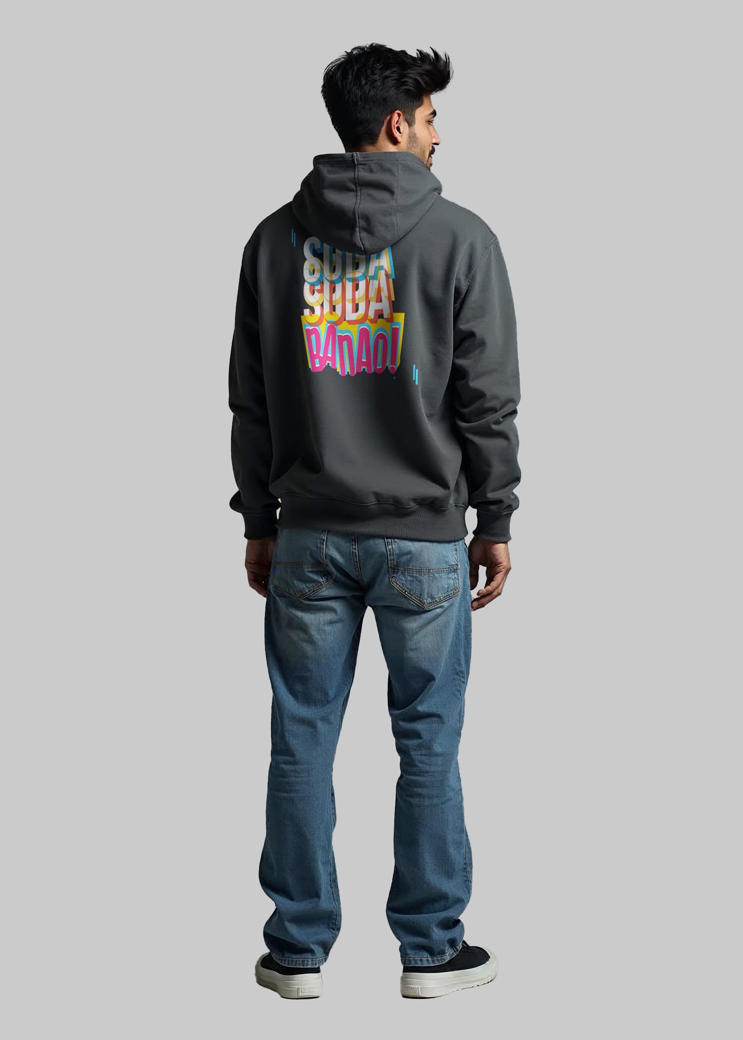 Soda Soda Banao Oversized Fit Printed Hoodie For Men's