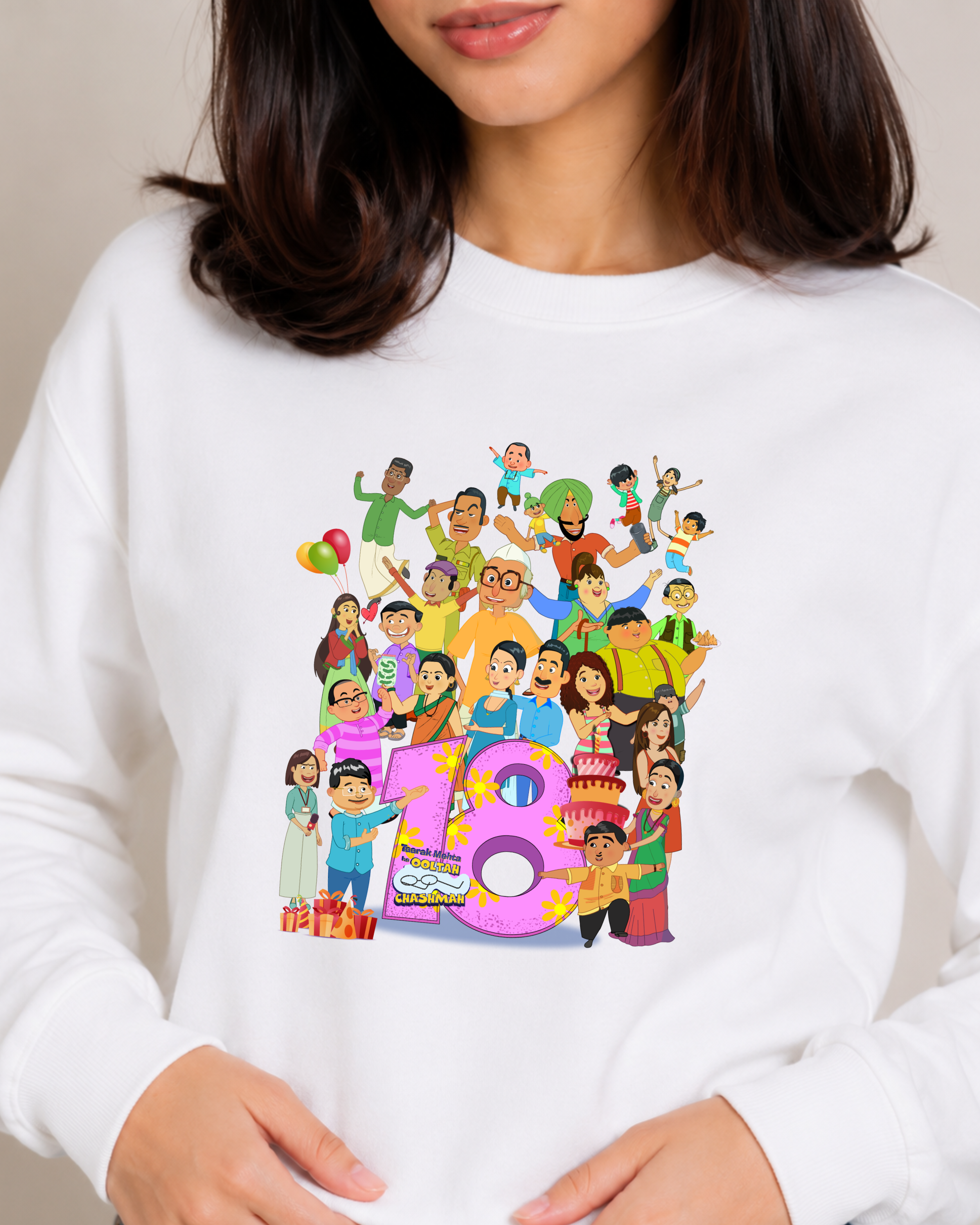 TMKOC 18th Anniversary Limited Edition Regular Fit Printed Sweatshirt For Women’s
