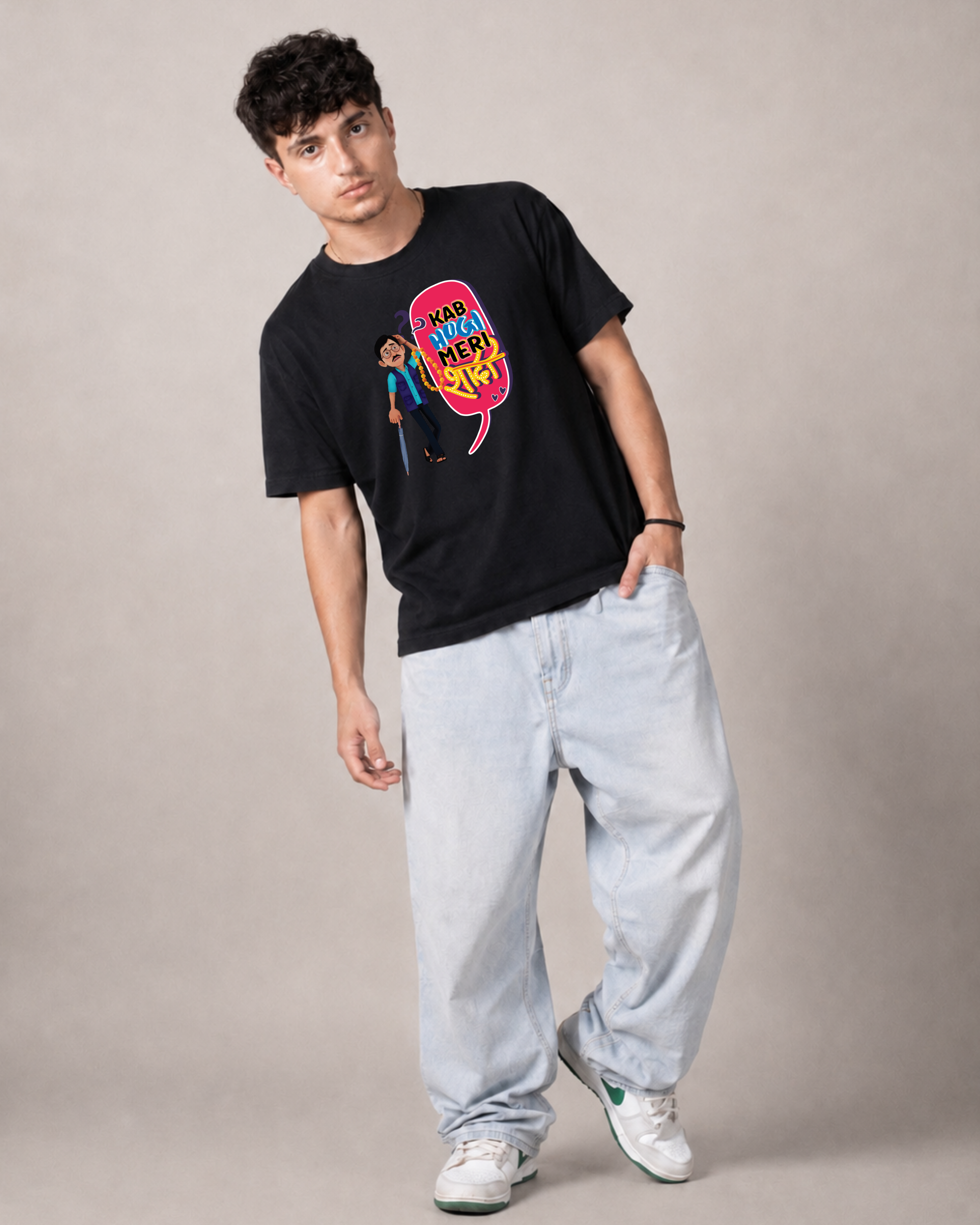Kab Hogi Meri Shaadi Regular Fit Printed T-shirt For Men's Black Front Print