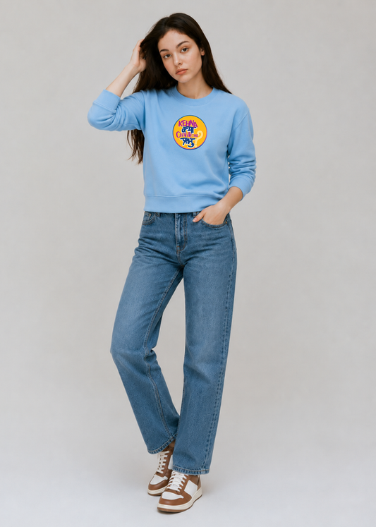Kehna Kya Chahte Ho Prabhu Regular Fit Printed Sweatshirt For Women’s Blue