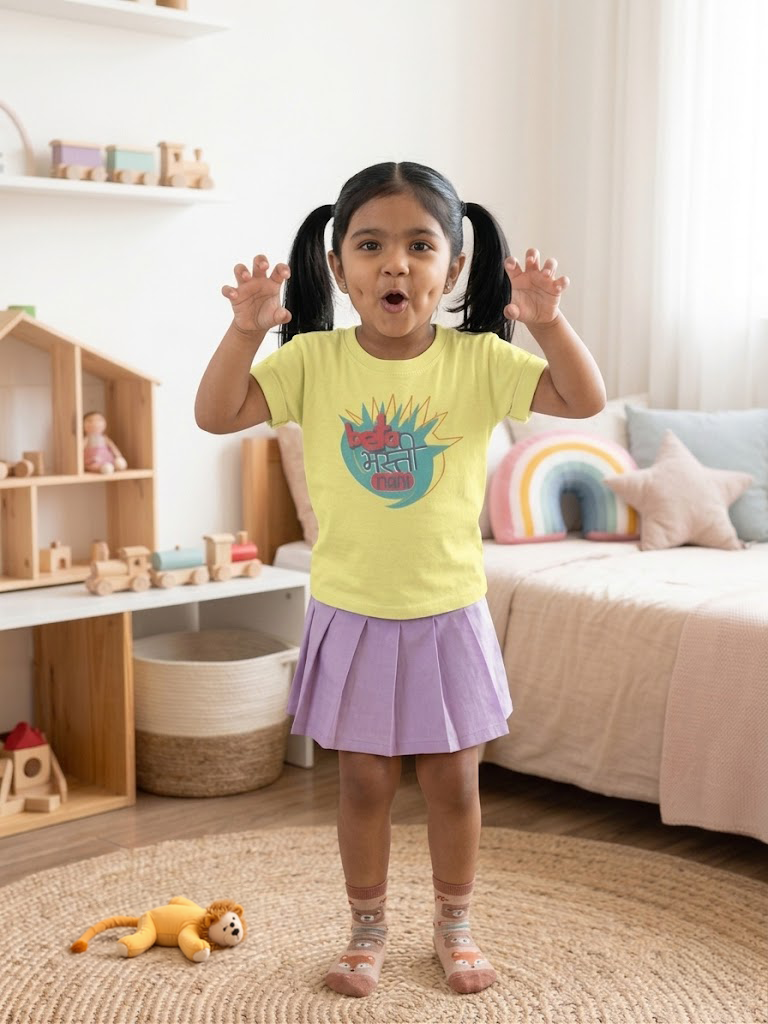 Beta Masti Nahi Kids Regular Fit Printed T-shirt For Girls