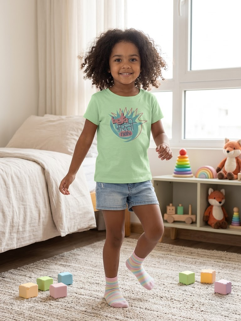 Beta Masti Nahi Kids Regular Fit Printed T-shirt For Girls