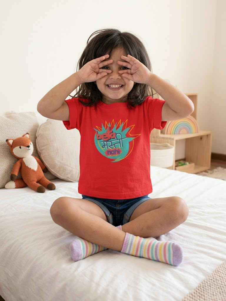 Beta Masti Nahi Kids Regular Fit Printed T-shirt For Girls