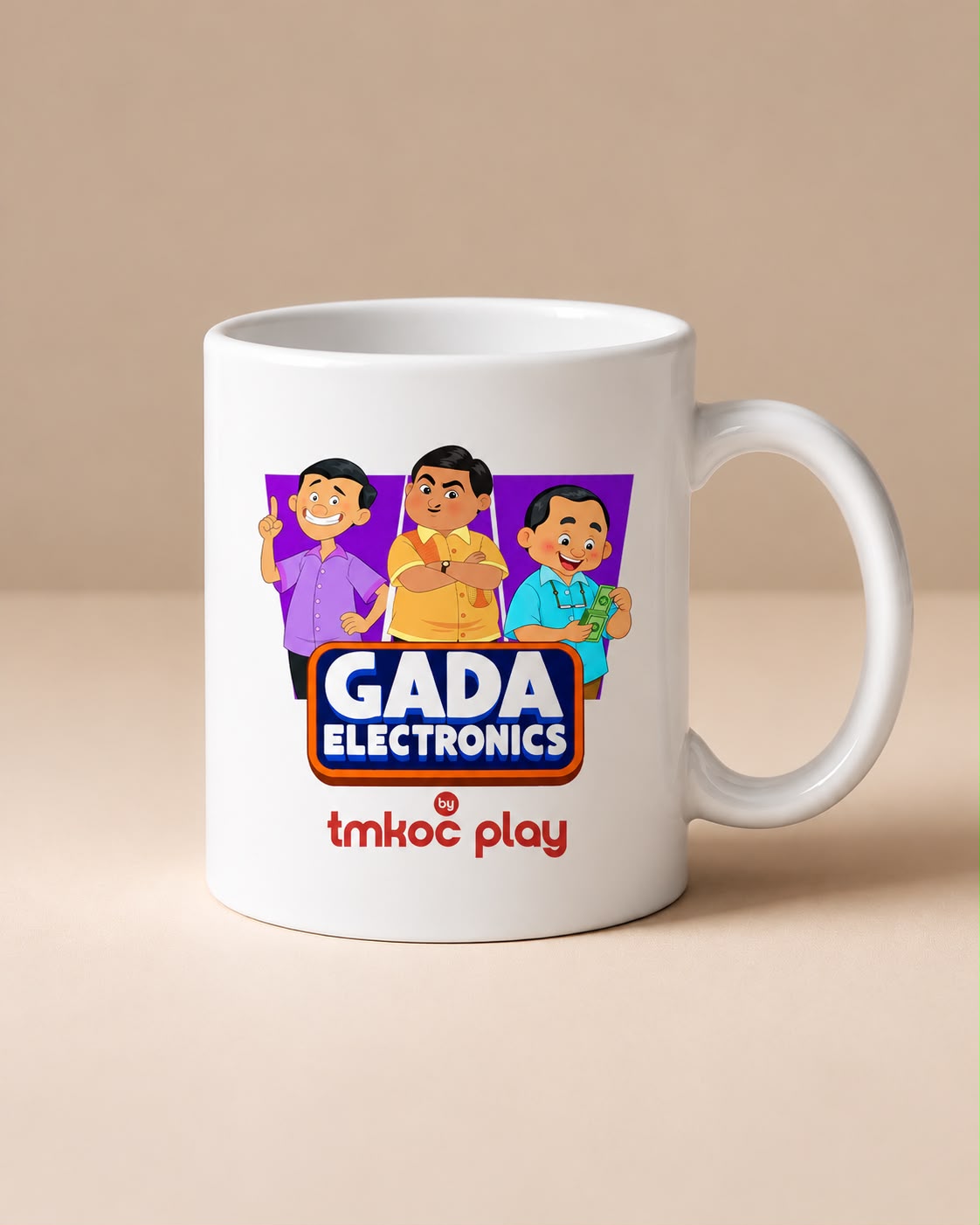 Gada Electronics Special Edition Trio Printed Ceramic Mug, White (325ml)