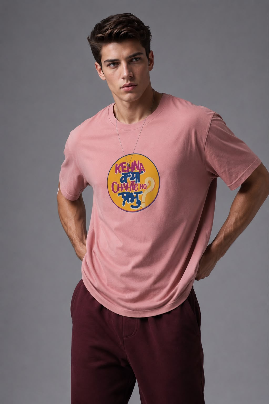 Kehna Kya Chahte Ho Prabhu Oversized Fit T-shirt For Men’s