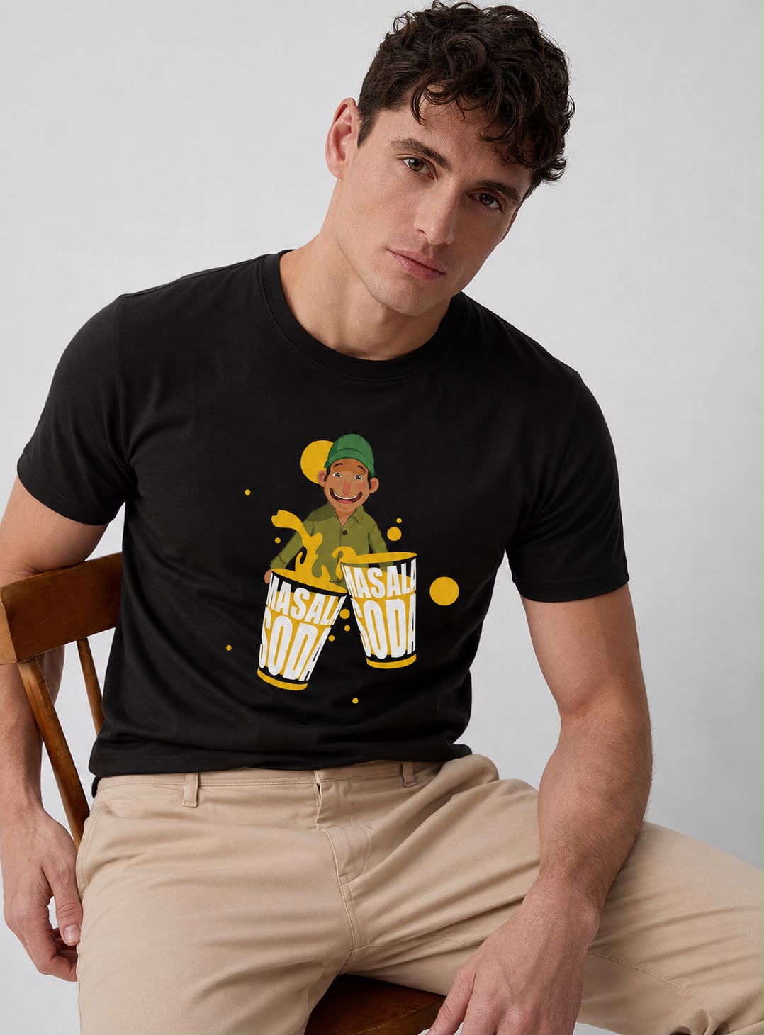 Masala Soda Regular Fit Printed T-shirt For Men's