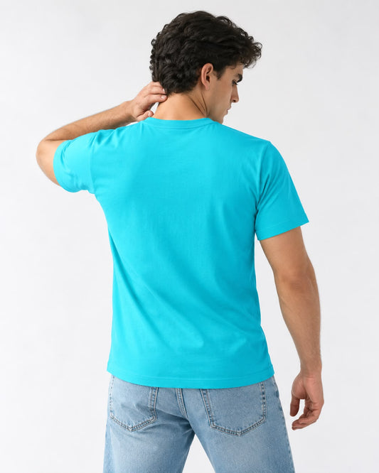 Jabarjast Regular Fit Printed T-shirt For Men's Aqua Green
